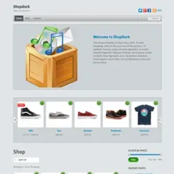 Captura de pantalla de la página de tienda en línea Themify ShopDock con catálogo de productos y opciones de filtrado