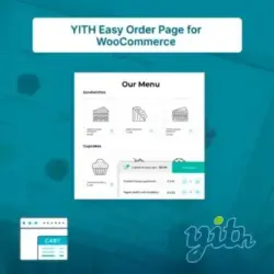 Vista previa de la página de pedidos con menú de productos y carrito en YITH WooCommerce Easy Order Page Premium