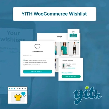 Vista previa de la interfaz del plugin YITH WooCommerce Wishlists Premium para crear y gestionar listas de deseos en una tienda WooCommerce