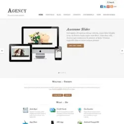Gpl Descargas WordPress Plugins y Temas Premium Diseño web moderno y responsive que muestra la interfaz de Themify Agency con múltiples dispositivos y características visuales destacadas.