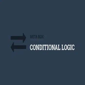 Gpl Descargas WordPress Plugins y Temas Premium Ilustración de flechas y texto “Conditional Logic” para Meta Box Conditional Logic en WordPress