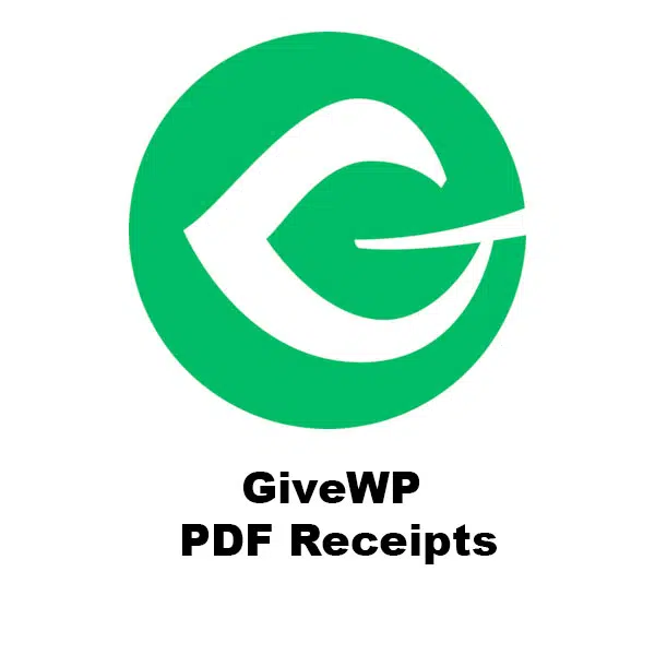 Logotipo verde circular con una “G” estilizada y el texto GiveWP PDF Receipts