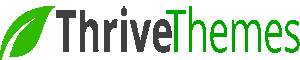 Logotipo de Thrive Themes en verde y gris con icono de hoja, relacionado con Actualizacion