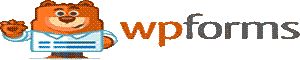 Ilustración de un gato sonriente con una hoja de formulario junto al texto "wpforms", representando una Actualizacion de formularios en WordPress